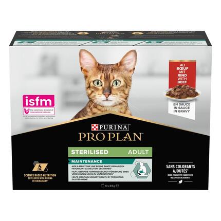 PURINA® PRO PLAN® Adult STERILISED MAINTENANCE med okse i sovs