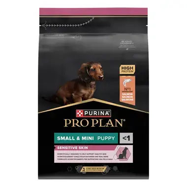PURINA® PRO PLAN® Small & Mini Puppy Sensitive Skin Rig på laks
