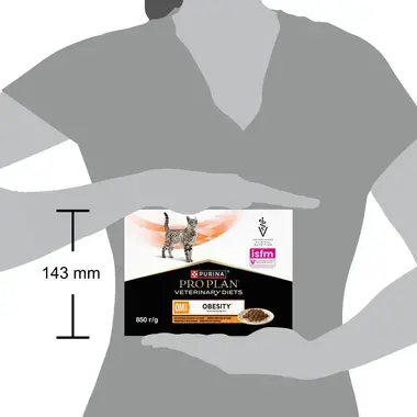 PURINA PRO PLAN VETERINARY DIETS OM St/Ox Obesity Management møre bidder i sovs med kylling vådfoder til katte poser 10x85g