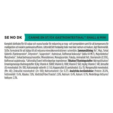 PURINA® PRO PLAN® VETERINARY DIETS EN Gastrointestinal Small&Mini Adult & Puppy Tørfoder til hunde Pose 4kg