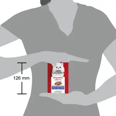 GOURMET MON PETIT Intense, komplet vådfoder til voksne katte, med tun, laks, ørred, 6 x 50g poser