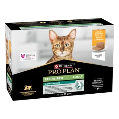 PRO PLAN® Sterilised Maintenance Mousse Kyckling 12x85g